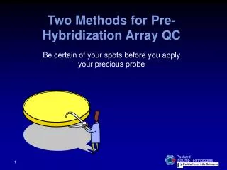 Two Methods for Pre-Hybridization Array QC
