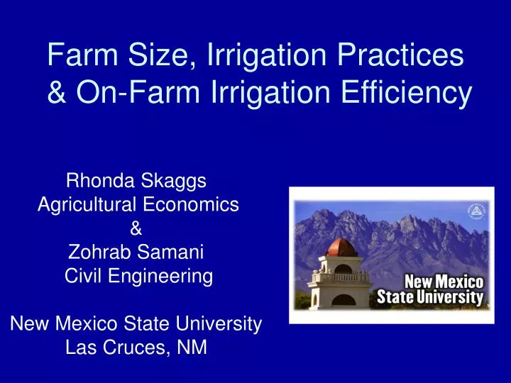 farm size irrigation practices on farm irrigation efficiency