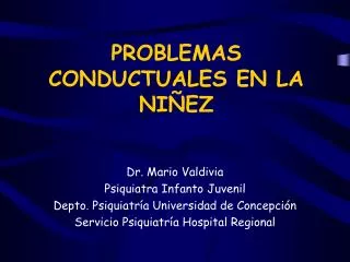 problemas conductuales en la ni ez