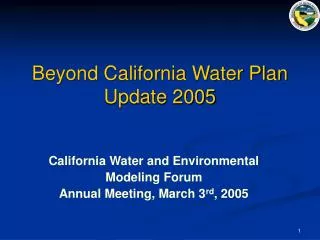 Beyond California Water Plan Update 2005