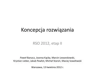 koncepcja rozwi zania