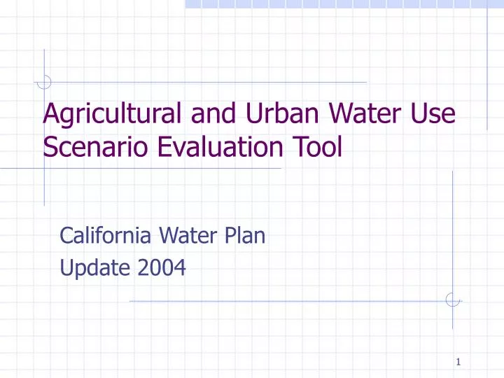 agricultural and urban water use scenario evaluation tool