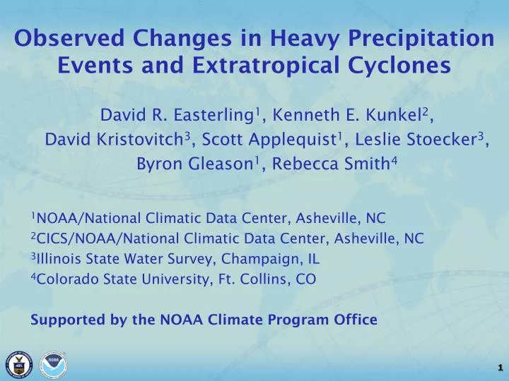 observed changes in heavy precipitation events and extratropical cyclones