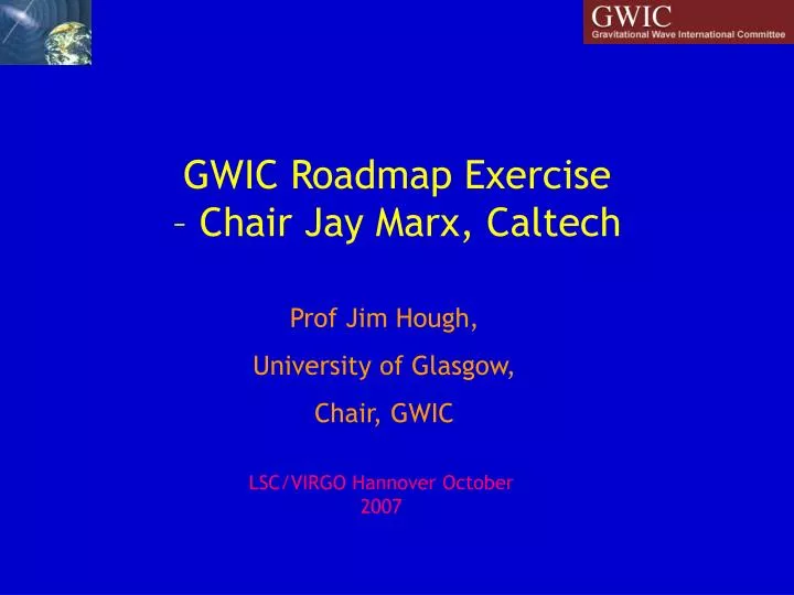 gwic roadmap exercise chair jay marx caltech
