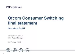 Ofcom Consumer Switching final statement