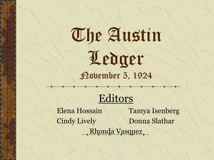 the austin ledger november 5 1924