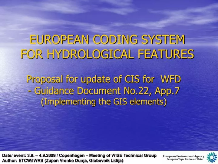 european coding system for hydrological features
