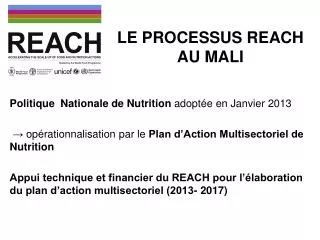 le processus reach au mali