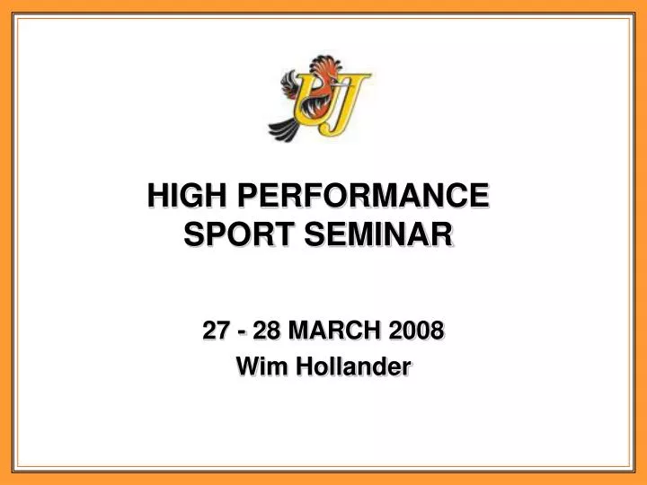 high performance sport seminar