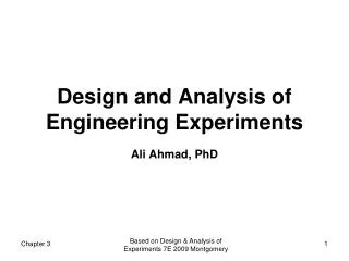 Design and Analysis of Engineering Experiments