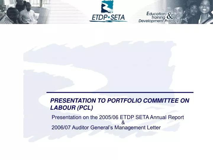 presentation to portfolio committee on labour pcl