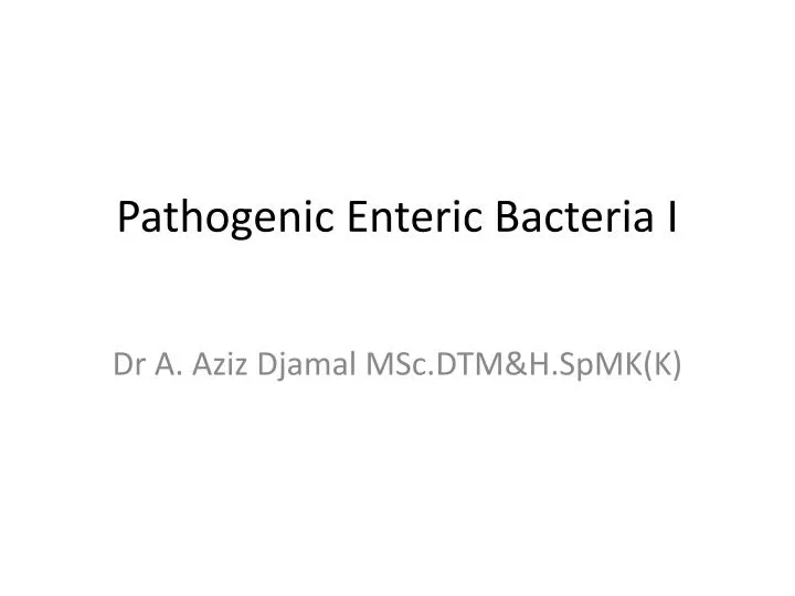 pathogenic enteric bacteria i