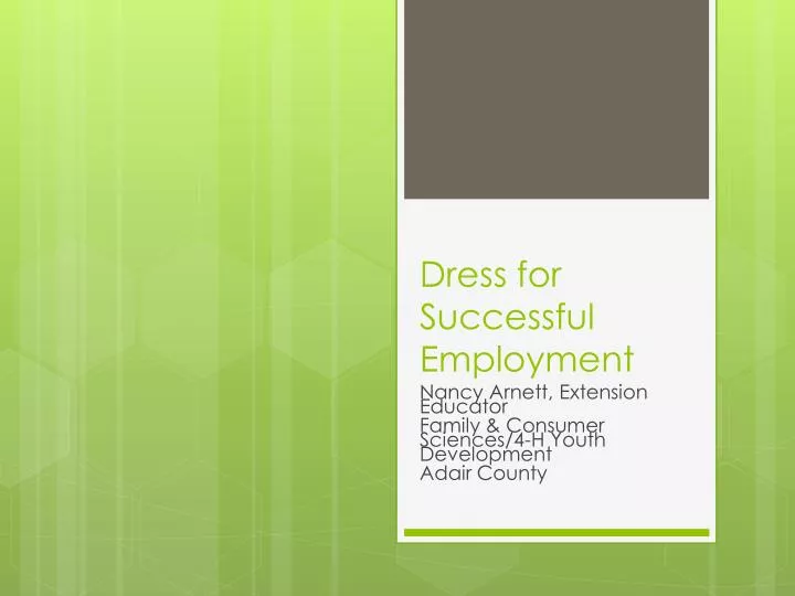dress for successful employment