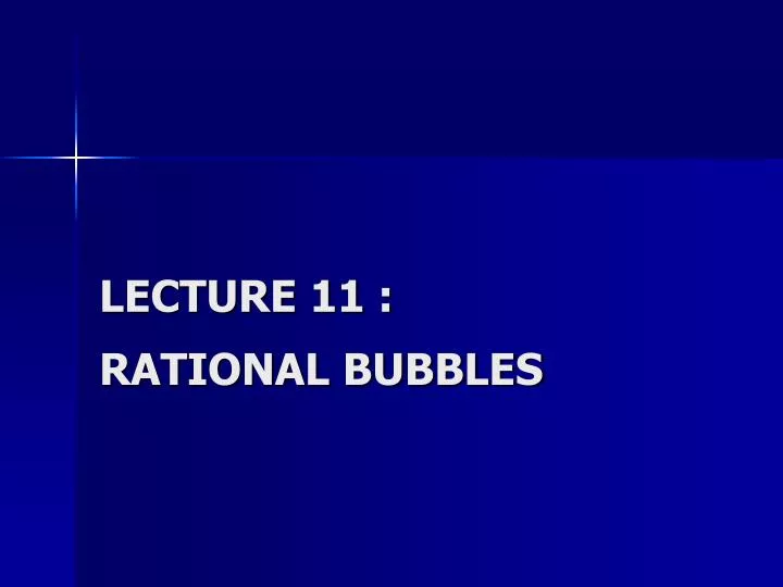 lecture 11 rational bubbles