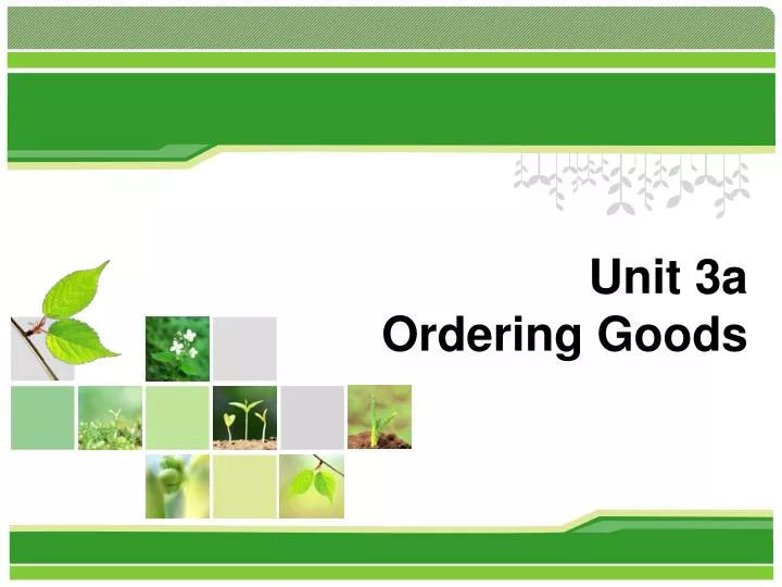 unit 3a ordering goods
