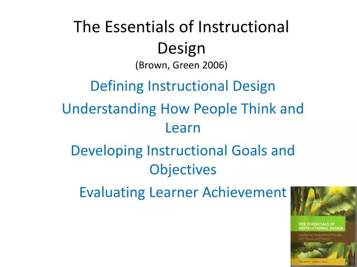 the essentials of instructional design brown green 2006