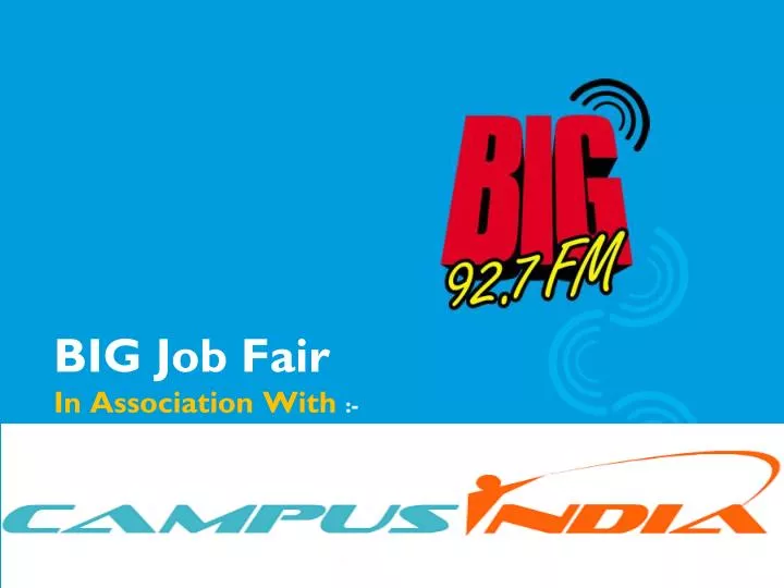 big job fair in association with campus india