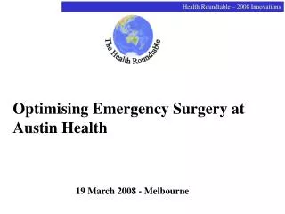 Optimising Emergency Surgery at Austin Health