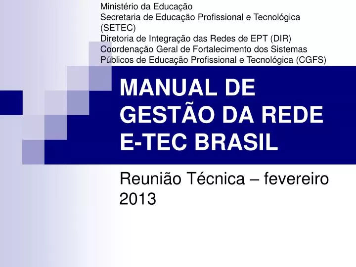 manual de gest o da rede e tec brasil