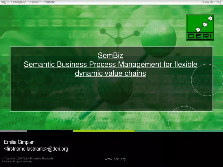 sembiz semantic business process management for flexible dynamic value chains