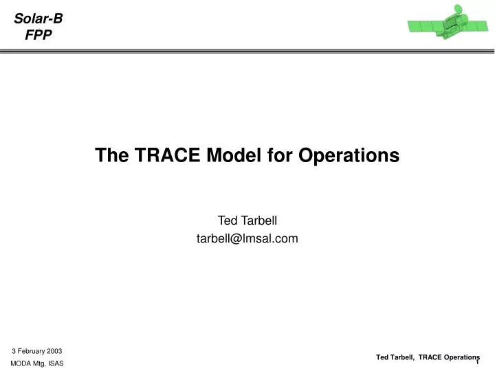 the trace model for operations