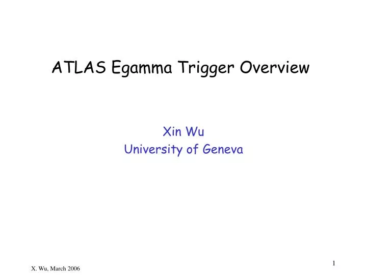 atlas egamma trigger overview