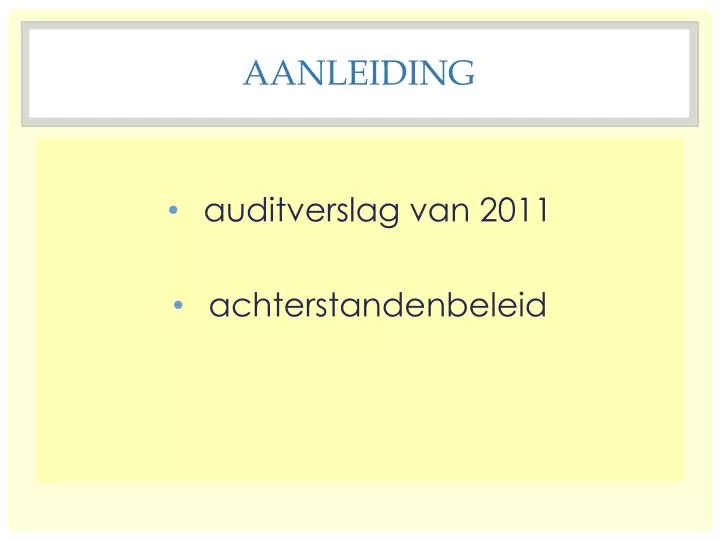 aanleiding