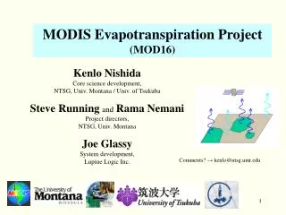 MODIS Evapotranspiration Project (MOD16)