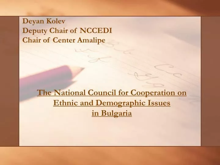 the national council for cooperation on ethnic and demographic issues in bulgaria