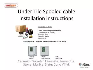 Under Tile Spooled cable installation instructions