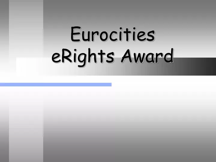 eurocities erights award