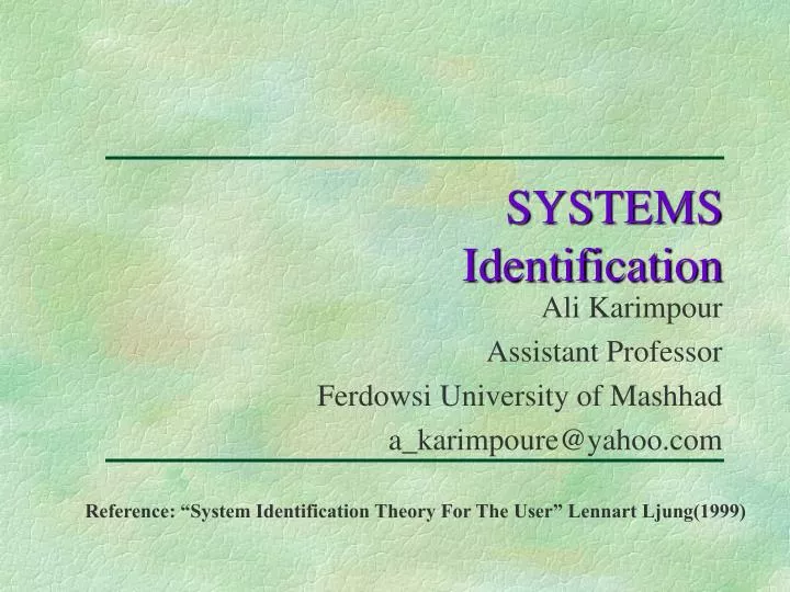 systems identification