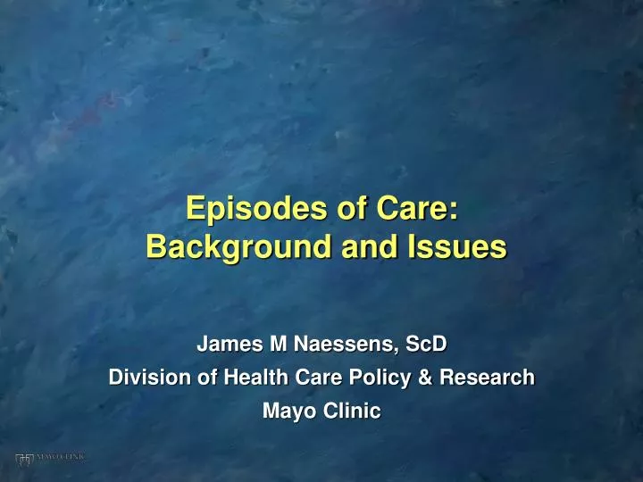 episodes of care background and issues