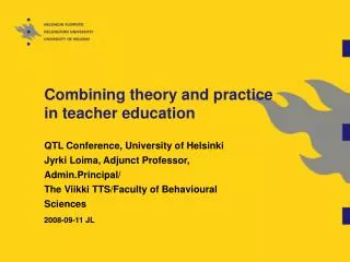 Combining theory and practice in teacher education