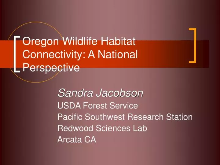 oregon wildlife habitat connectivity a national perspective