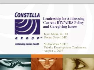 Leadership for Addressing Current HIV/AIDS Policy and Caregiving Issues