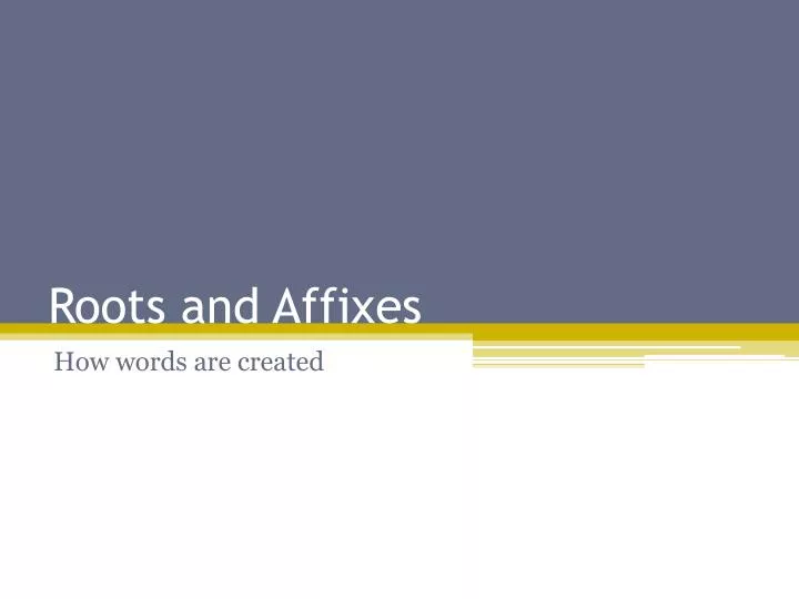 roots and affixes