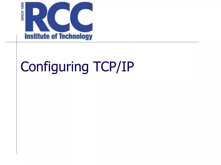configuring tcp ip