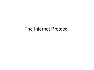 The Internet Protocol