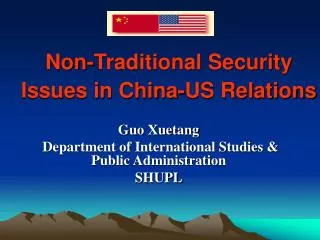 Non-Traditional Security Issues in China-US Relations