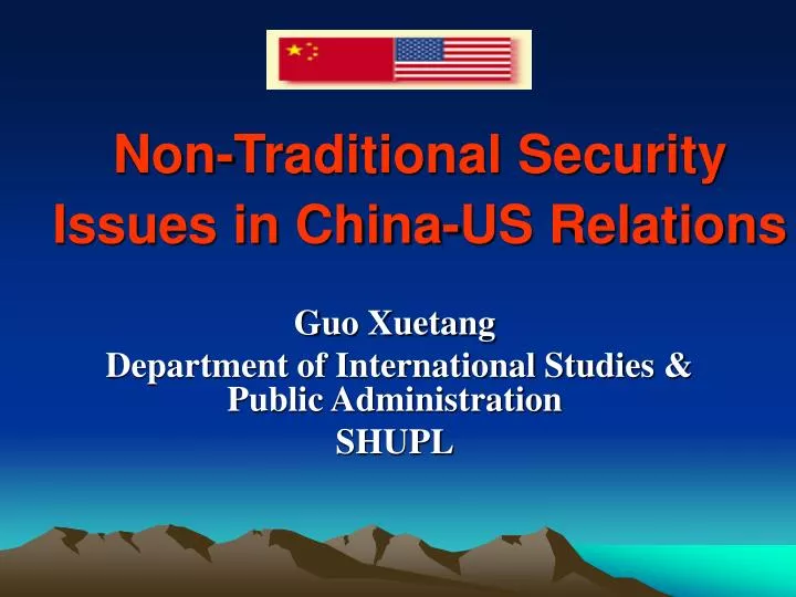 non traditional security issues in china us relations