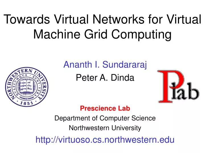 towards virtual networks for virtual machine grid computing