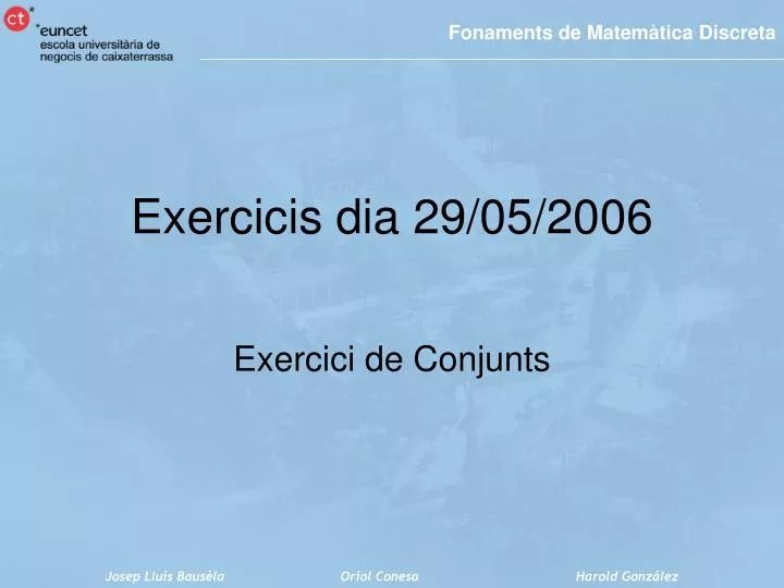 exercicis dia 29 05 2006