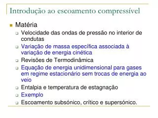 introdu o ao escoamento compress vel