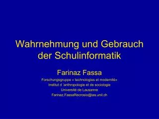 wahrnehmung und gebrauch der schulinformatik