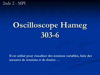 oscilloscope hameg 303 6