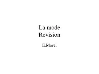 la mode revision