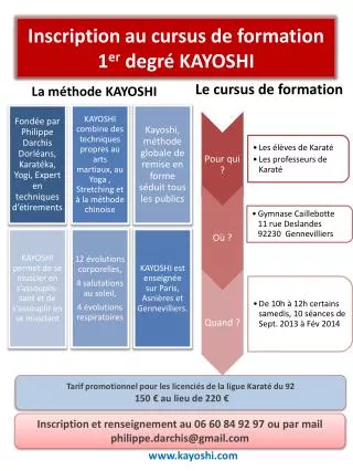 inscription au cursus de formation 1 er degr kayoshi