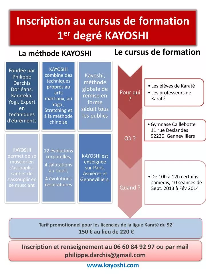 inscription au cursus de formation 1 er degr kayoshi