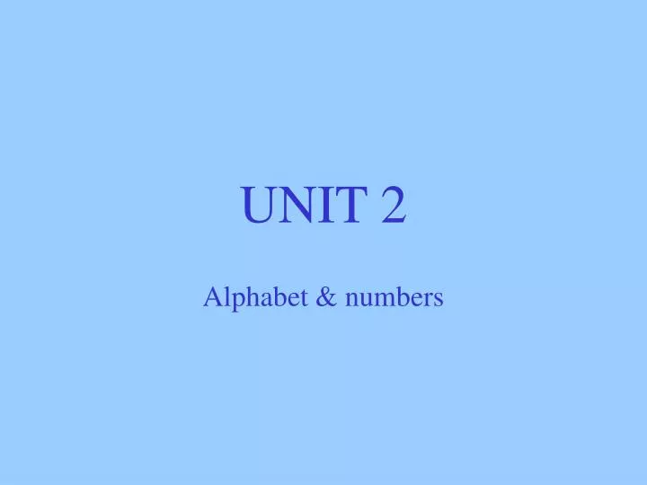 unit 2